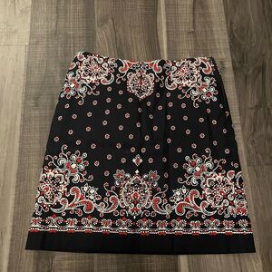 Black and Red Patterned Skirt